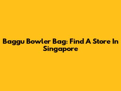 Baggu Bowler Bag: Find A Store In Singapore