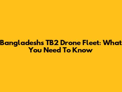 Bangladesh's TB2 Drone Fleet: What You Need To Know