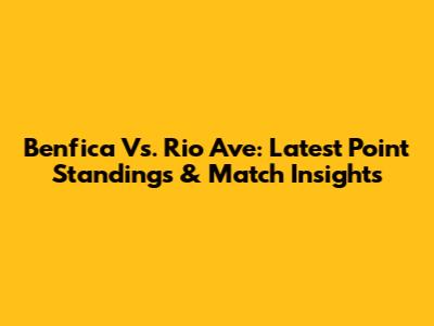 Benfica Vs. Rio Ave: Latest Point Standings & Match Insights