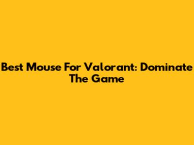 Best Mouse For Valorant: Dominate The Game