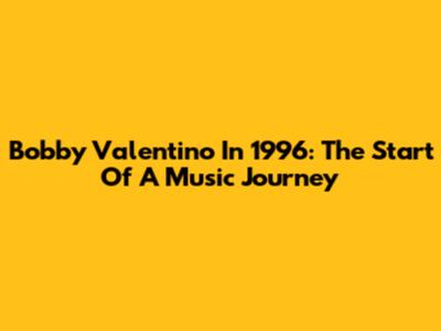 Bobby Valentino In 1996: The Start Of A Music Journey