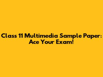 Class 11 Multimedia Sample Paper: Ace Your Exam!