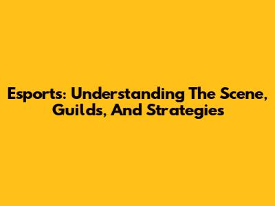 Esports: Understanding The Scene, Guilds, And Strategies