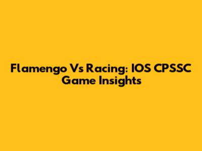 Flamengo Vs Racing: IOS CPSSC Game Insights