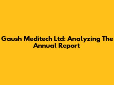 Gaush Meditech Ltd: Analyzing The Annual Report