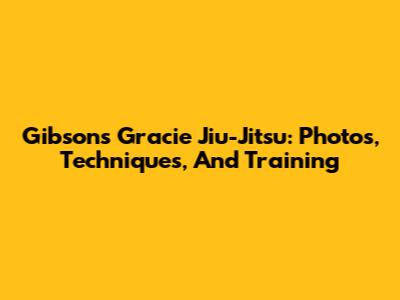 Gibson's Gracie Jiu-Jitsu: Photos, Techniques, And Training