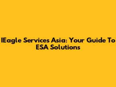 IEagle Services Asia: Your Guide To ESA Solutions