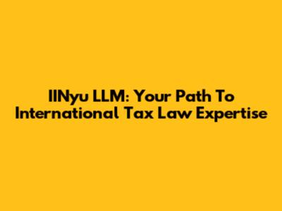 IINyu LLM: Your Path To International Tax Law Expertise
