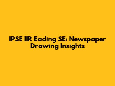 IPSE IIR Eading SE: Newspaper Drawing Insights