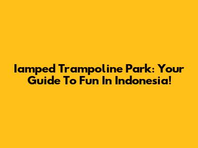 Iamped Trampoline Park: Your Guide To Fun In Indonesia!