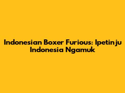 Indonesian Boxer Furious: Ipetinju Indonesia Ngamuk