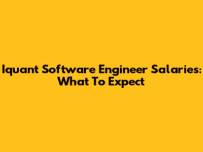Iquant Software Engineer Salaries: What To Expect