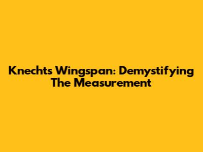 Knecht's Wingspan: Demystifying The Measurement