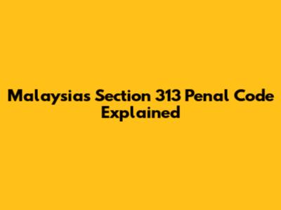 Malaysia's Section 313 Penal Code Explained