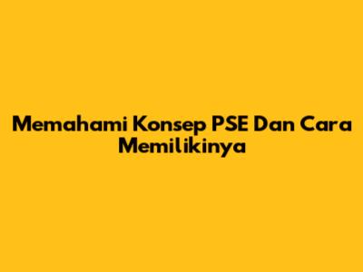 Memahami Konsep 'PSE' Dan Cara Memilikinya