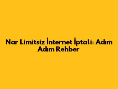 Nar Limitsiz İnternet İptali: Adım Adım Rehber