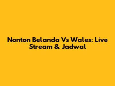 Nonton Belanda Vs Wales: Live Stream & Jadwal