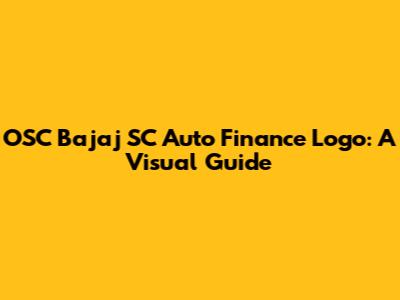 OSC Bajaj SC Auto Finance Logo: A Visual Guide