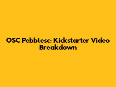 OSC Pebblesc: Kickstarter Video Breakdown
