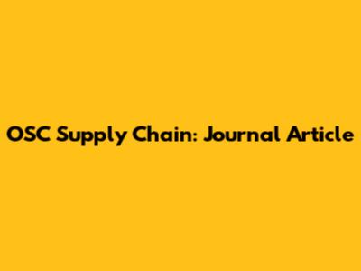 OSC Supply Chain: Journal Article