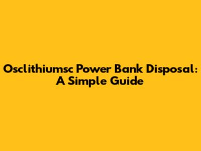 Osclithiumsc Power Bank Disposal: A Simple Guide
