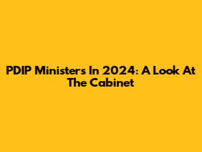 PDIP Ministers In 2024: A Look At The Cabinet