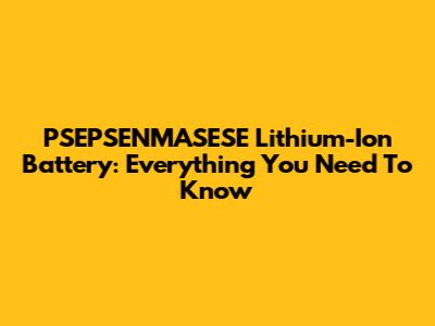 PSEPSENMASESE Lithium-Ion Battery: Everything You Need To Know