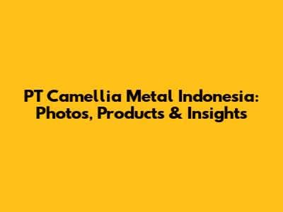 PT Camellia Metal Indonesia: Photos, Products & Insights