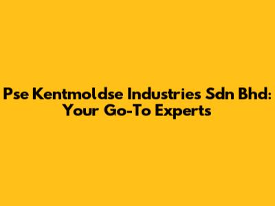 Pse Kentmoldse Industries Sdn Bhd: Your Go-To Experts