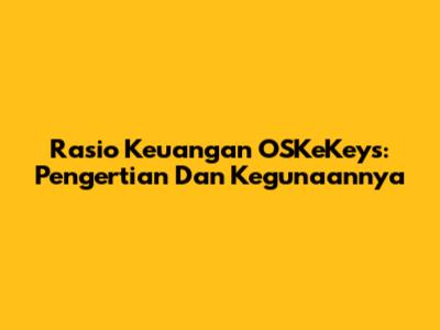 Rasio Keuangan OSKeKeys: Pengertian Dan Kegunaannya