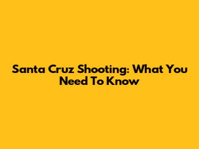 Santa Cruz Shooting: What You Need To Know