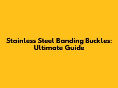 Stainless Steel Banding Buckles: Ultimate Guide
