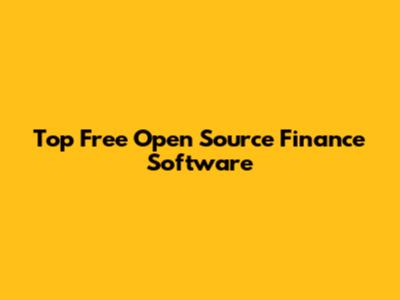 Top Free Open Source Finance Software