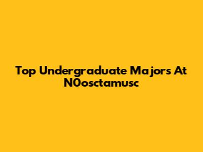 Top Undergraduate Majors At N0osctamusc