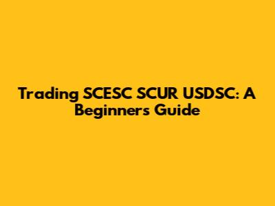Trading SCESC SCUR USDSC: A Beginner's Guide