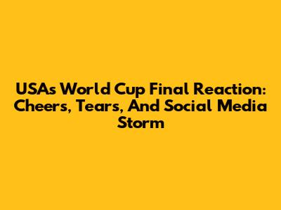 USA's World Cup Final Reaction: Cheers, Tears, And Social Media Storm