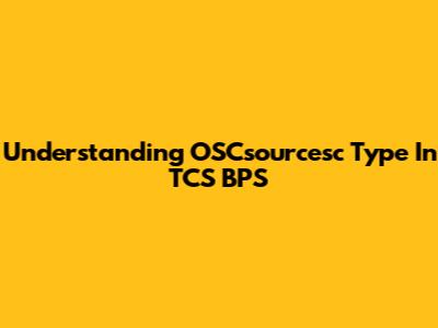 Understanding OSCsourcesc Type In TCS BPS