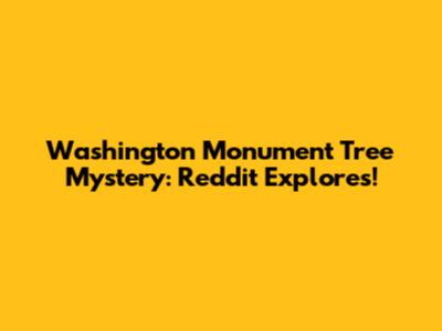 Washington Monument Tree Mystery: Reddit Explores!