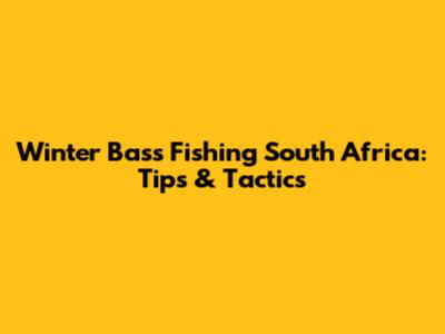 Winter Bass Fishing South Africa: Tips & Tactics